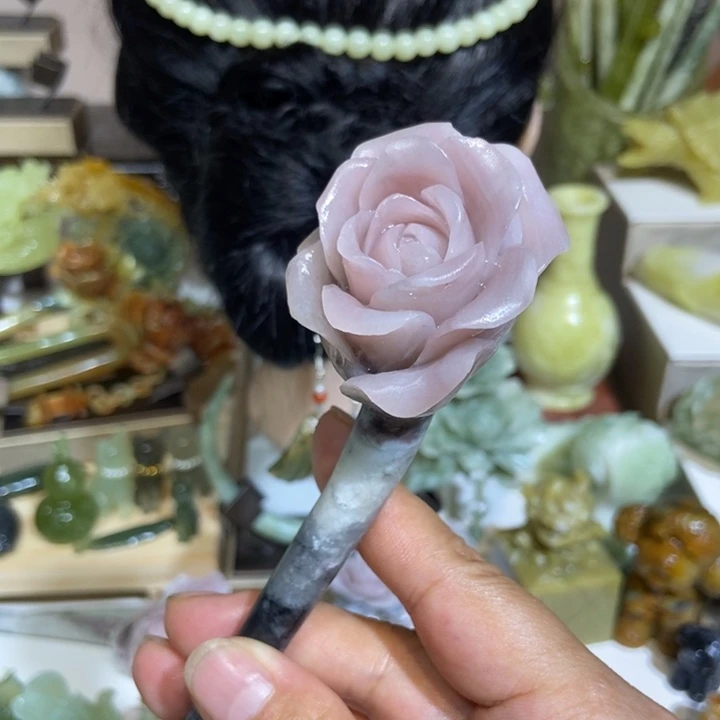 ****妍蛇纹石玉未镶嵌发饰