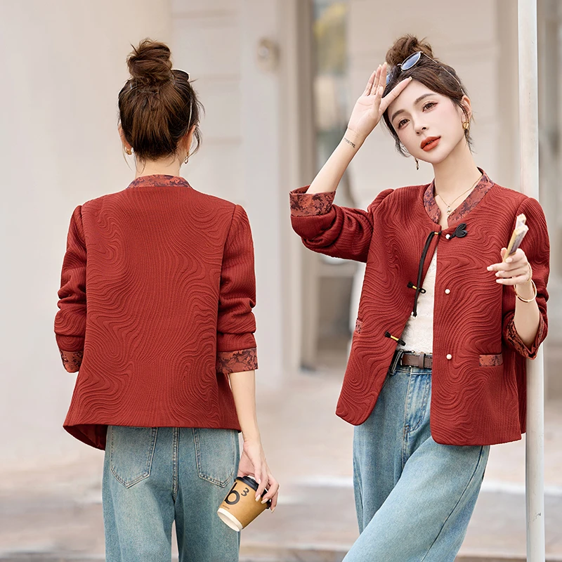 长袖休闲短款秋季短外套新中式2025春秋时尚洋气气质小个子复古