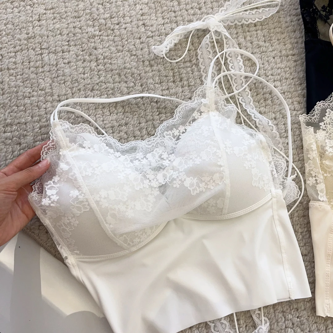 【RRSIFU蓉蓉私服】XS2203蕾丝吊带胸垫一体修身叠穿法式纯欲背心