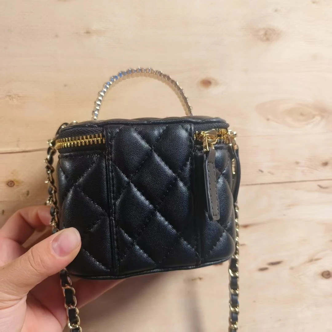 SMVP · 高定奢品 潮流真皮新款女包斜跨包小盒 0568 黑色