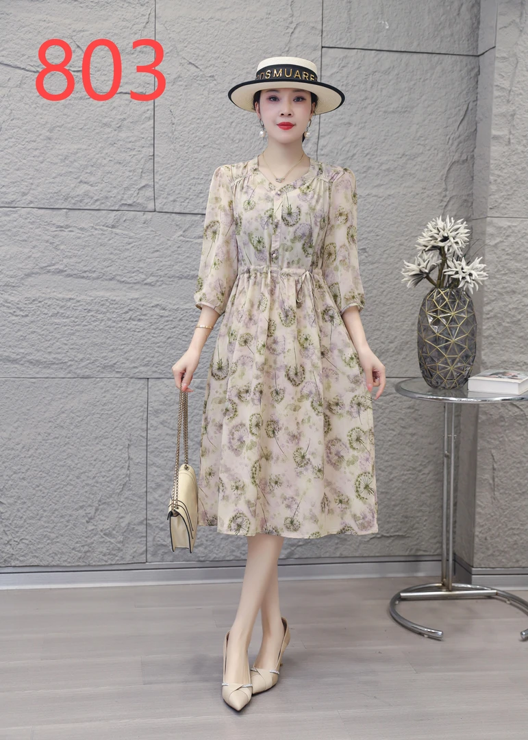 J-M-0081法式精致新款重磅高级感蒲公英连衣裙