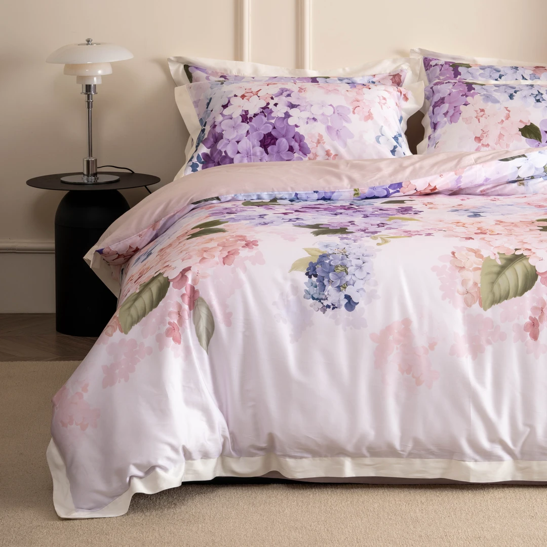 Rollanda Varun绣球花印花被套四件套LF莱赛尔天丝床单天丝棉