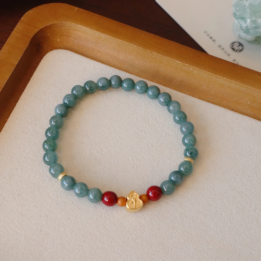 (原创设计）天然翡翠A货6mm手串手链一SC3017