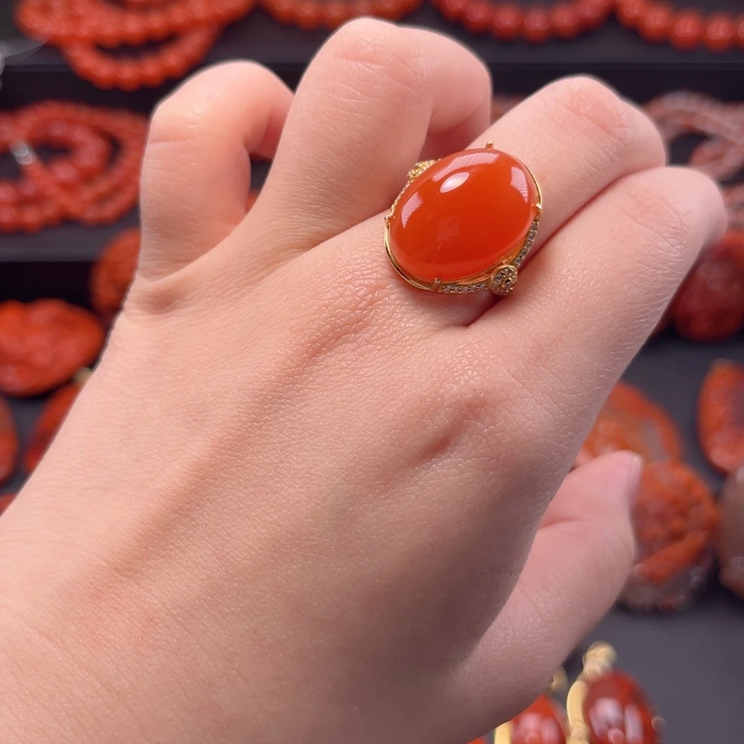 南红玛瑙南红银S925镶嵌