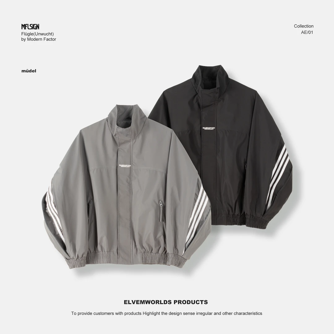 拉链cs常规款立领青春活力直下摆拼接上衣百搭秋季男日系夹克