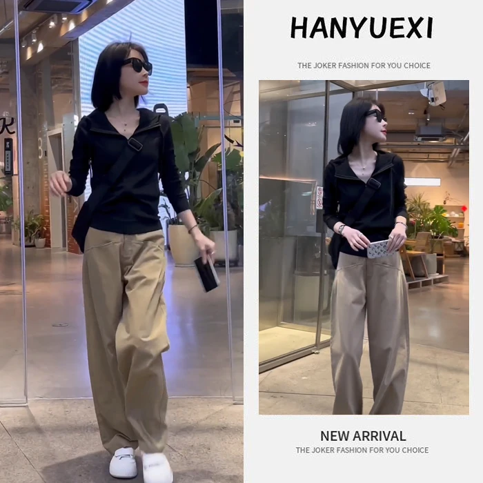 秋季流行穿搭一整套女2025新款韩系时尚连帽上衣百搭休闲裤两件套