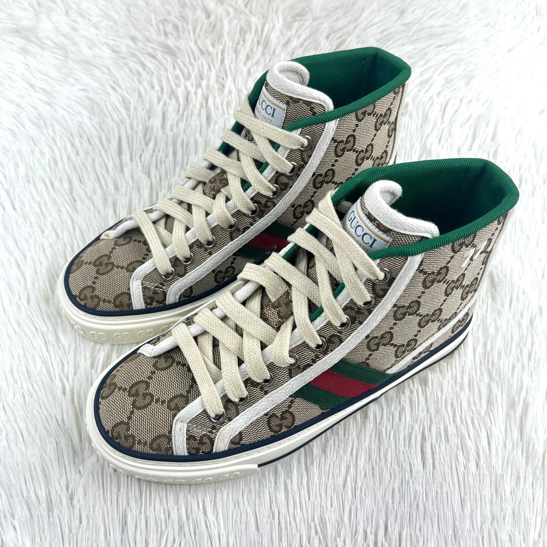 99新 GUCCI/古驰 1977双G老花满印板鞋34.5码