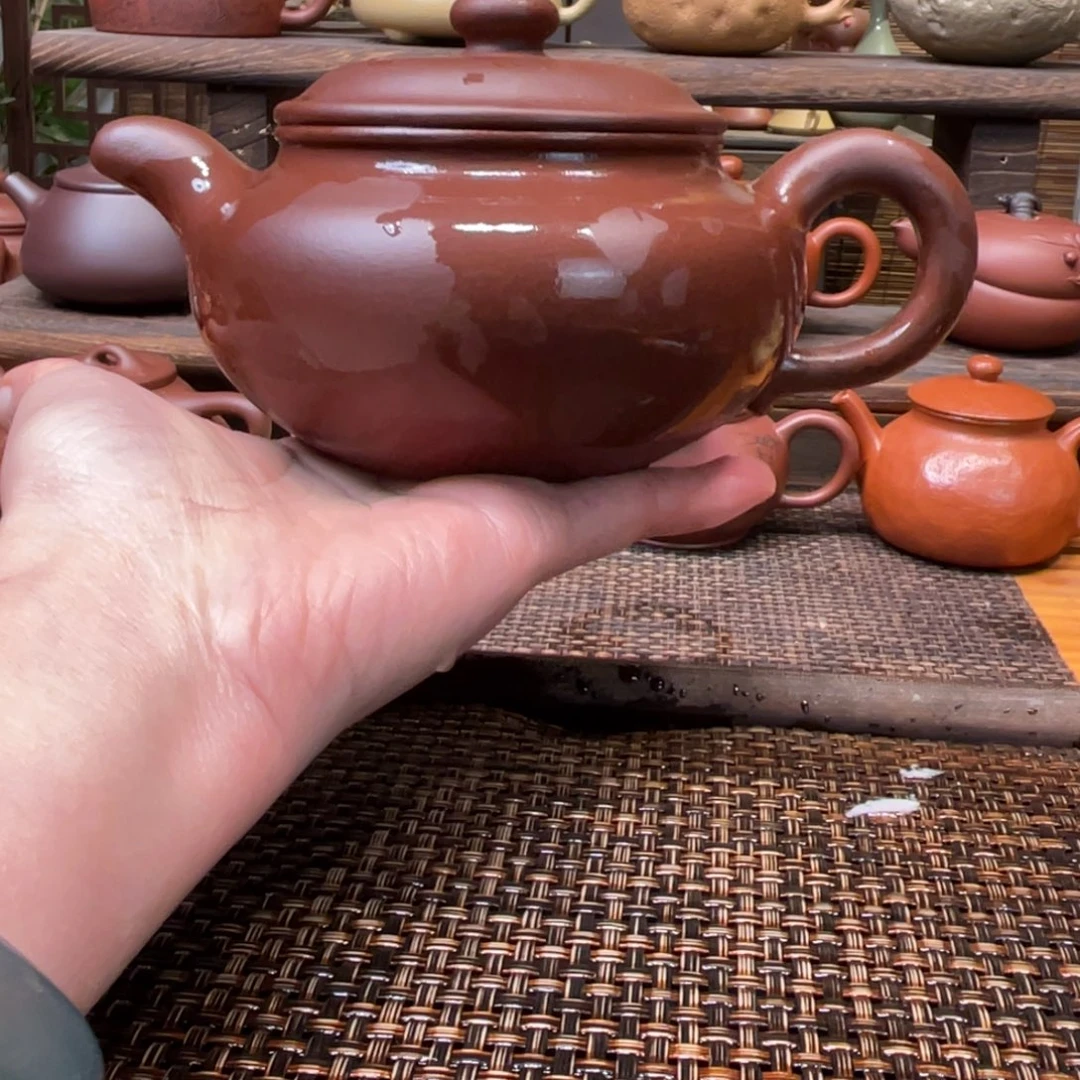 紫砂茶壶宜兴原矿紫砂手工制450