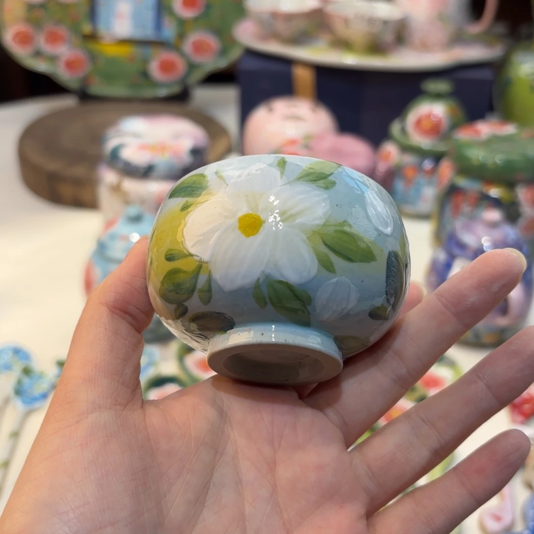 景德镇手绘高温釉下彩陶瓷茶具