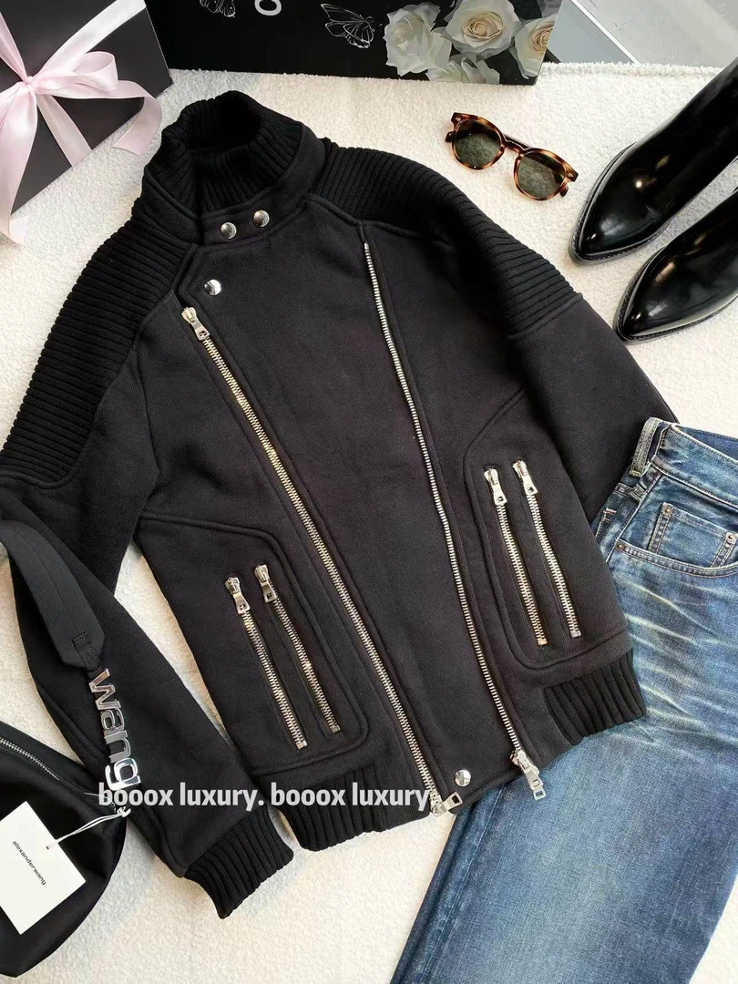 95新 BALMAIN/巴尔曼 AA3512 棉 经典斜拉夹克 S码