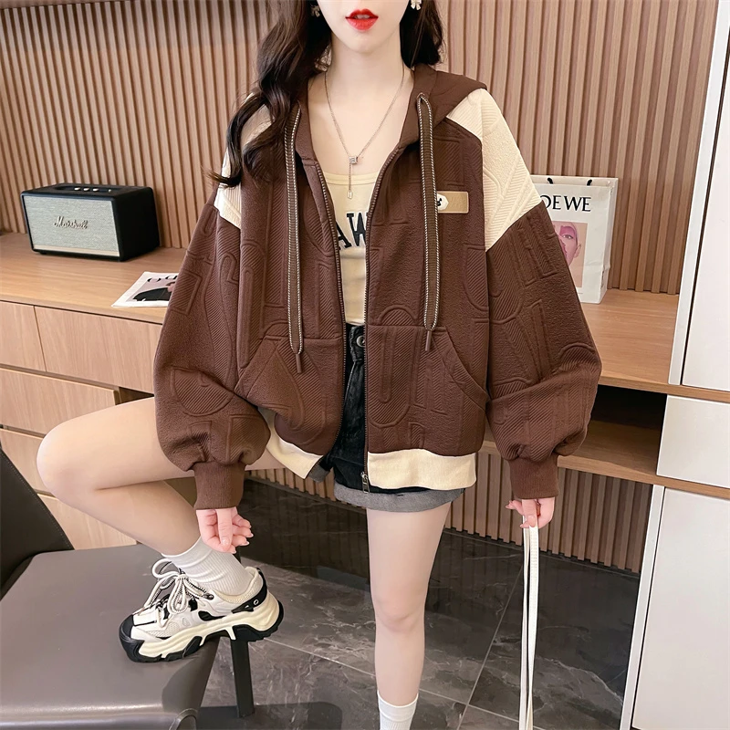 拉夏贝尔卫衣女款爆款2025新款春秋款慵懒风上衣别致独特漂亮小衫