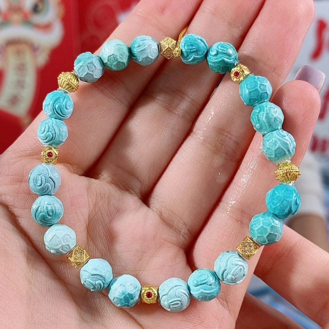 绿松石银S925镀金镶嵌珠宝奇石