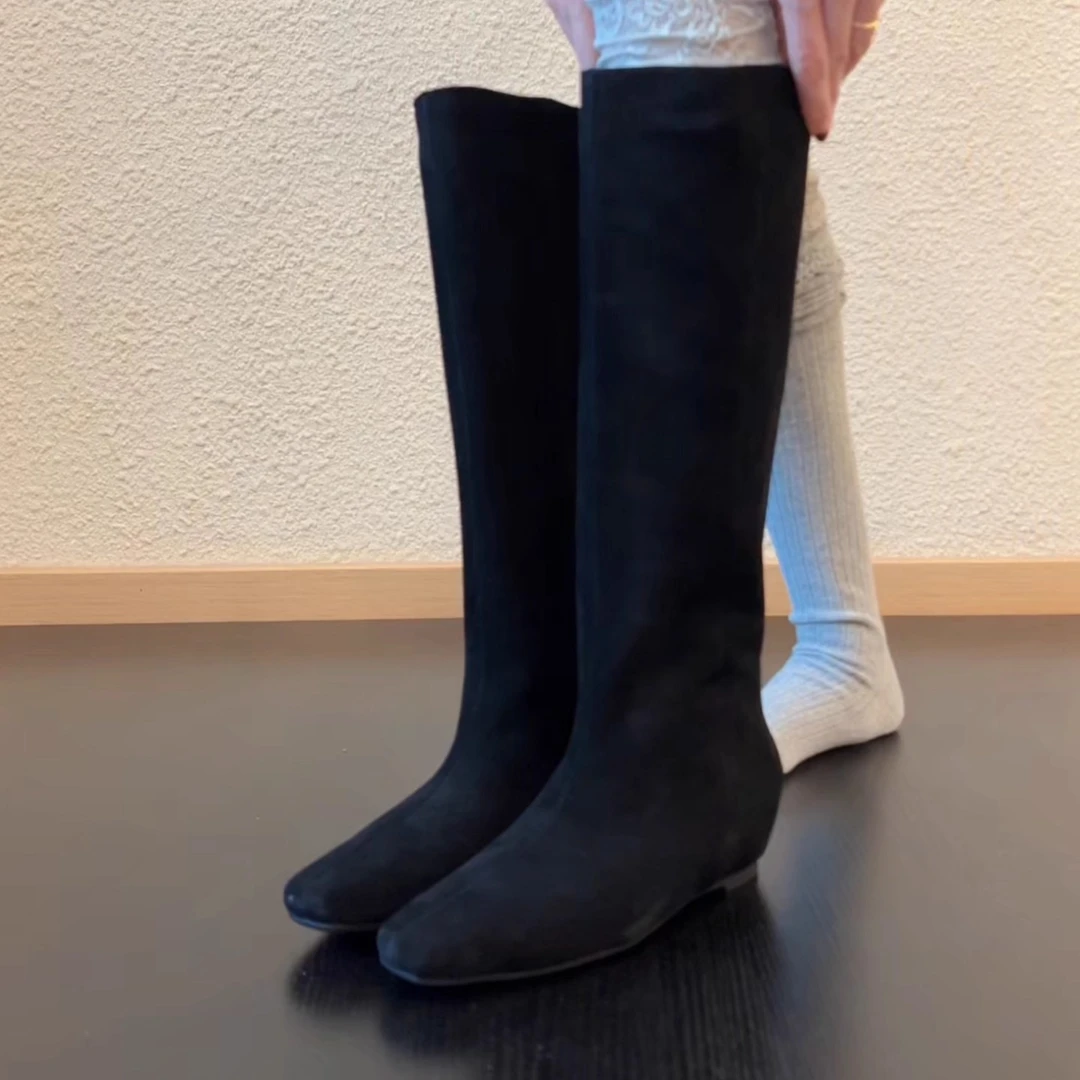 Pokoy-4.5cm女时尚气质长筒靴高筒靴显瘦骑士靴秋冬季