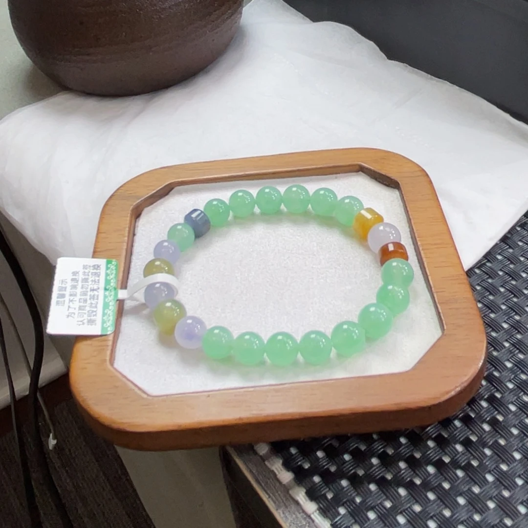 未镶嵌手链翡翠琳冰胶甜马卡龙卡8