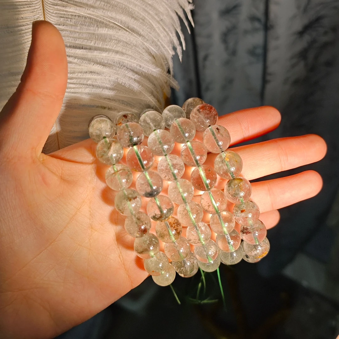 【遇见轻奢珠宝】-0060-天然水晶幽灵单圈手链多样性发1