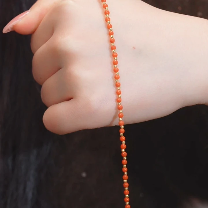 南红玛瑙手链18K金镶嵌多样性发 卡2-3@@N4411