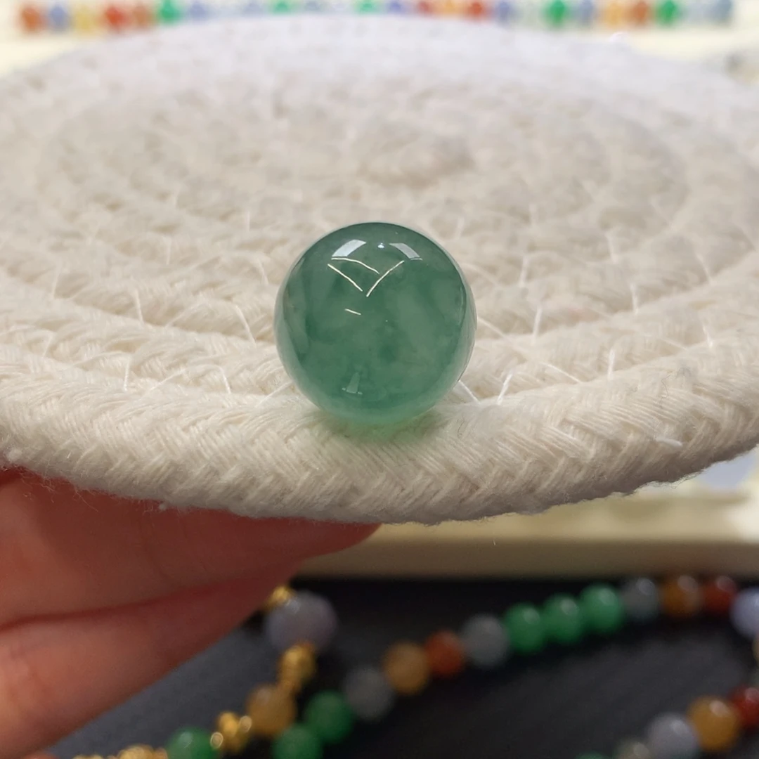 定制翡翠未镶嵌 毛货抛光定制 蓝底晴绿 卡15