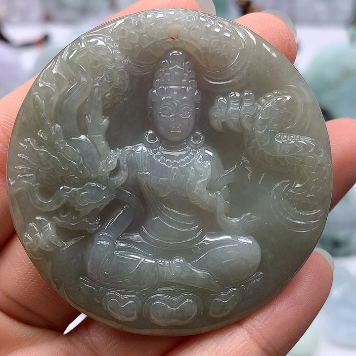 翡翠未镶嵌颈饰玉龙观音福利