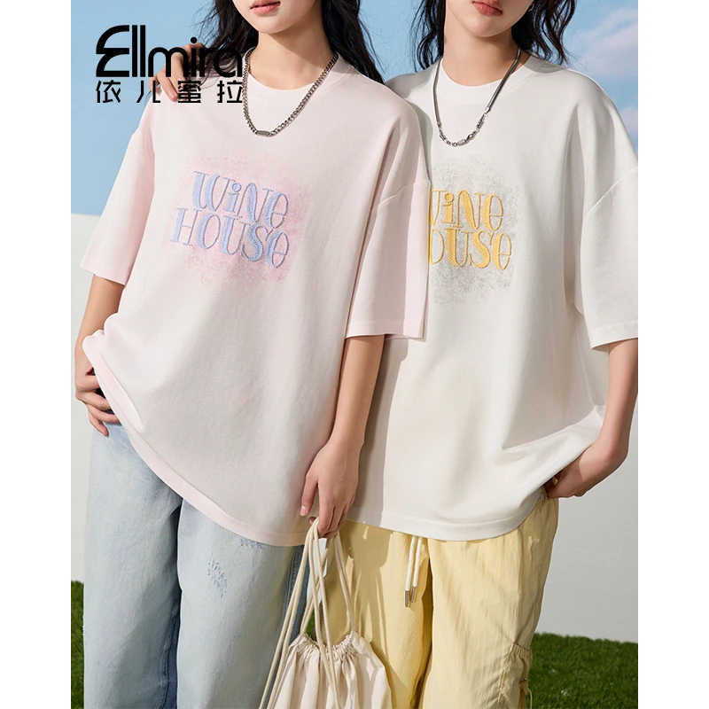 9061女童短袖t恤夏季上衣打底宽松圆领2025新款大童洋气薄款