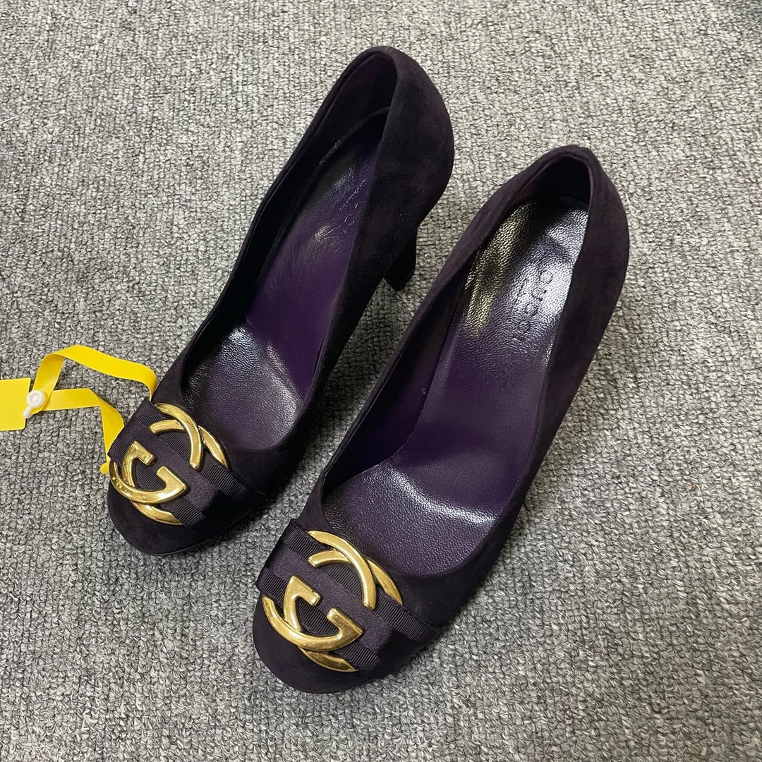 95新 GUCCI/古驰 套穿高跟鞋 36码/8884