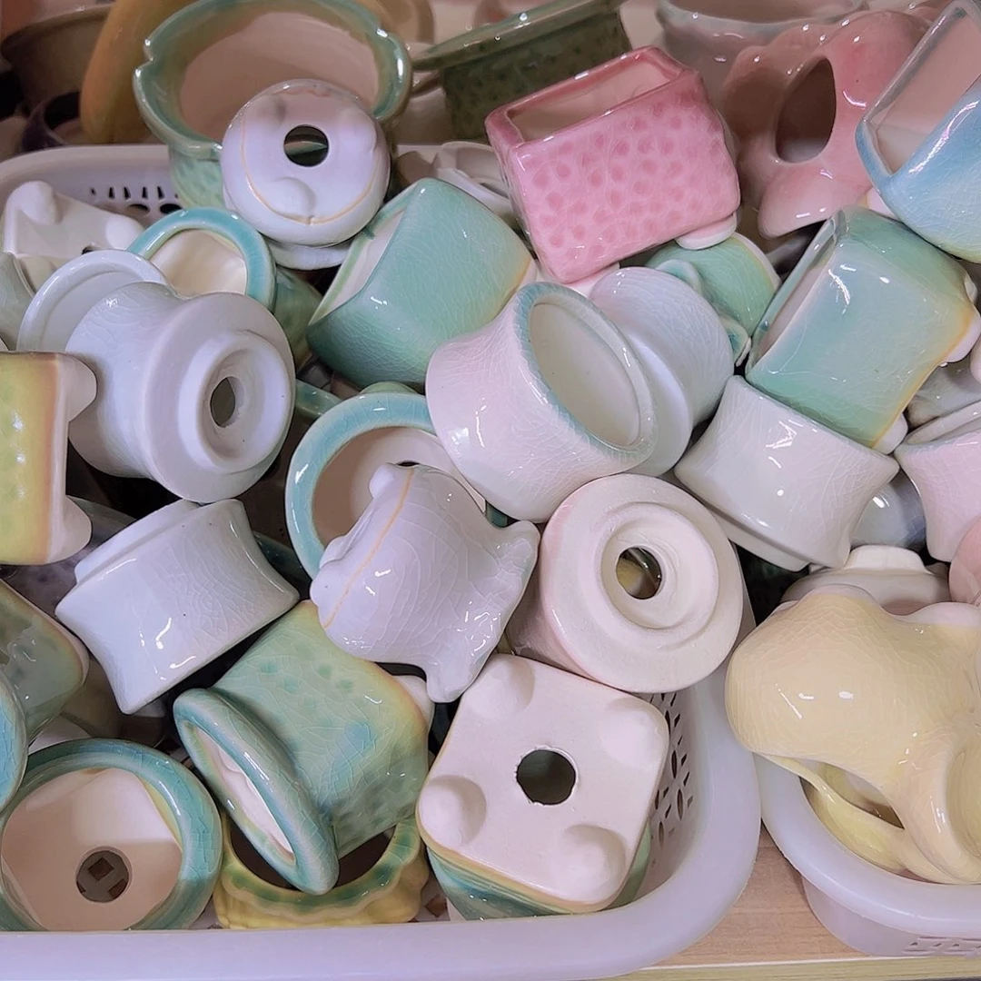 陶瓷花盆当场满12包邮随机瑕疵6个