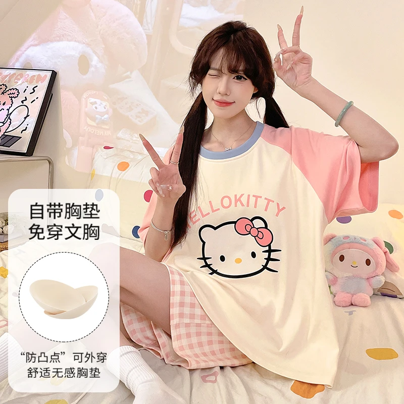 睡衣女夏季少女学生ins宿舍可外穿高颜值甜美可爱韩版家居服套装