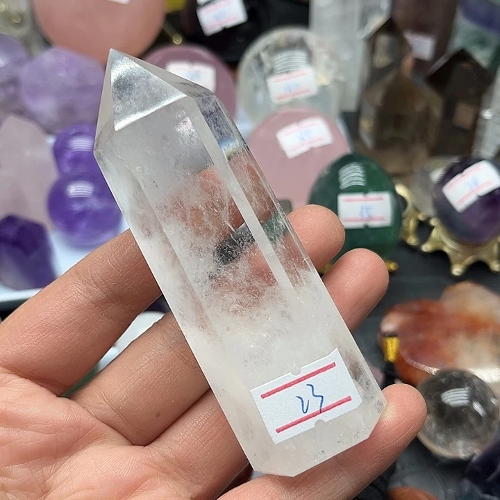 小***子珠宝半成品水晶未镶嵌123克白水晶柱