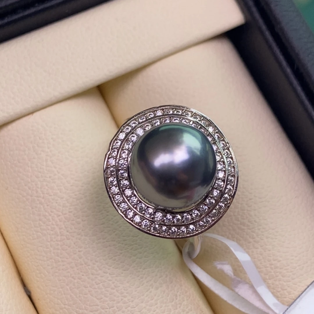 银S925镶嵌戒指海水珍珠