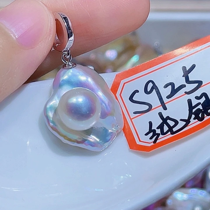 淡水珍珠银S925镶嵌颈饰