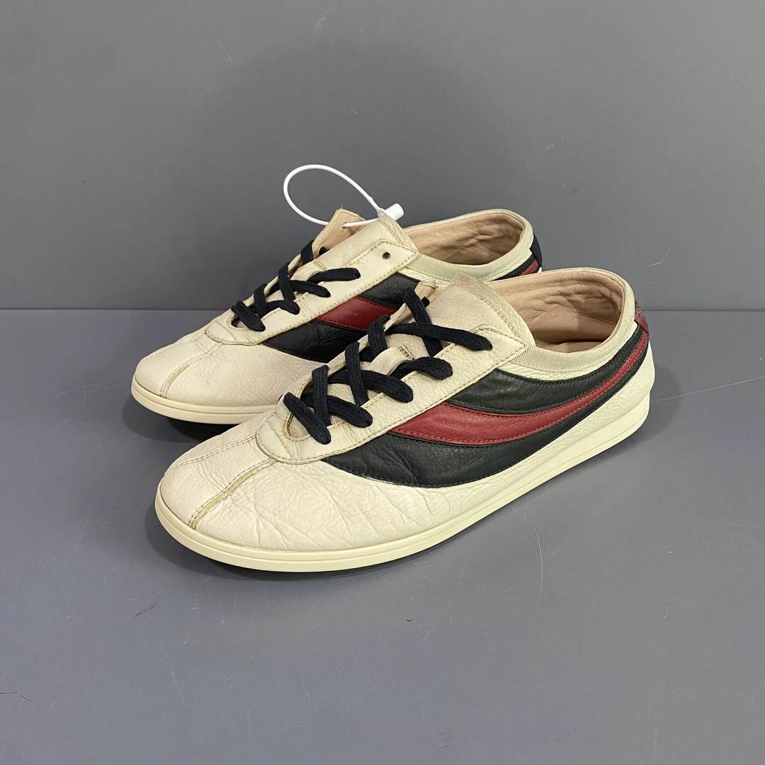 95新 GUCCI/古驰 41码 古驰gucci 阿甘格纹板鞋 休闲鞋 后跟磨损