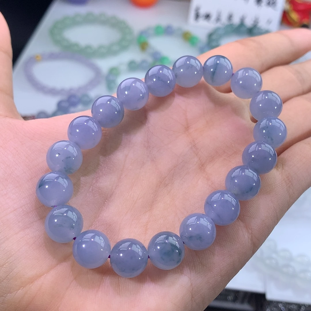 未镶嵌手链翡翠翡翠紫罗兰飘花手串