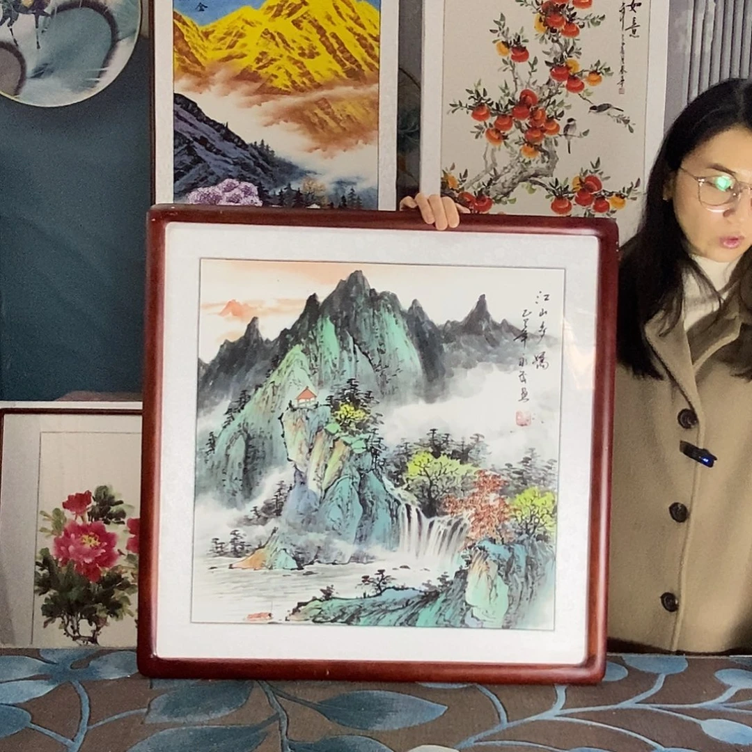 国画62✖️62手写手绘国画作品带框包邮