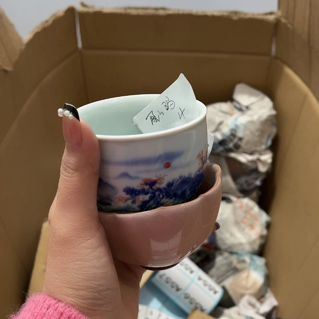 蛋***妈瓷片茶摆件工艺品摆件666