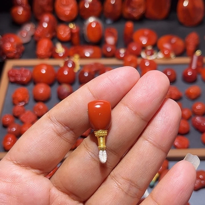 、***D南红玛瑙18K金镶嵌配饰10