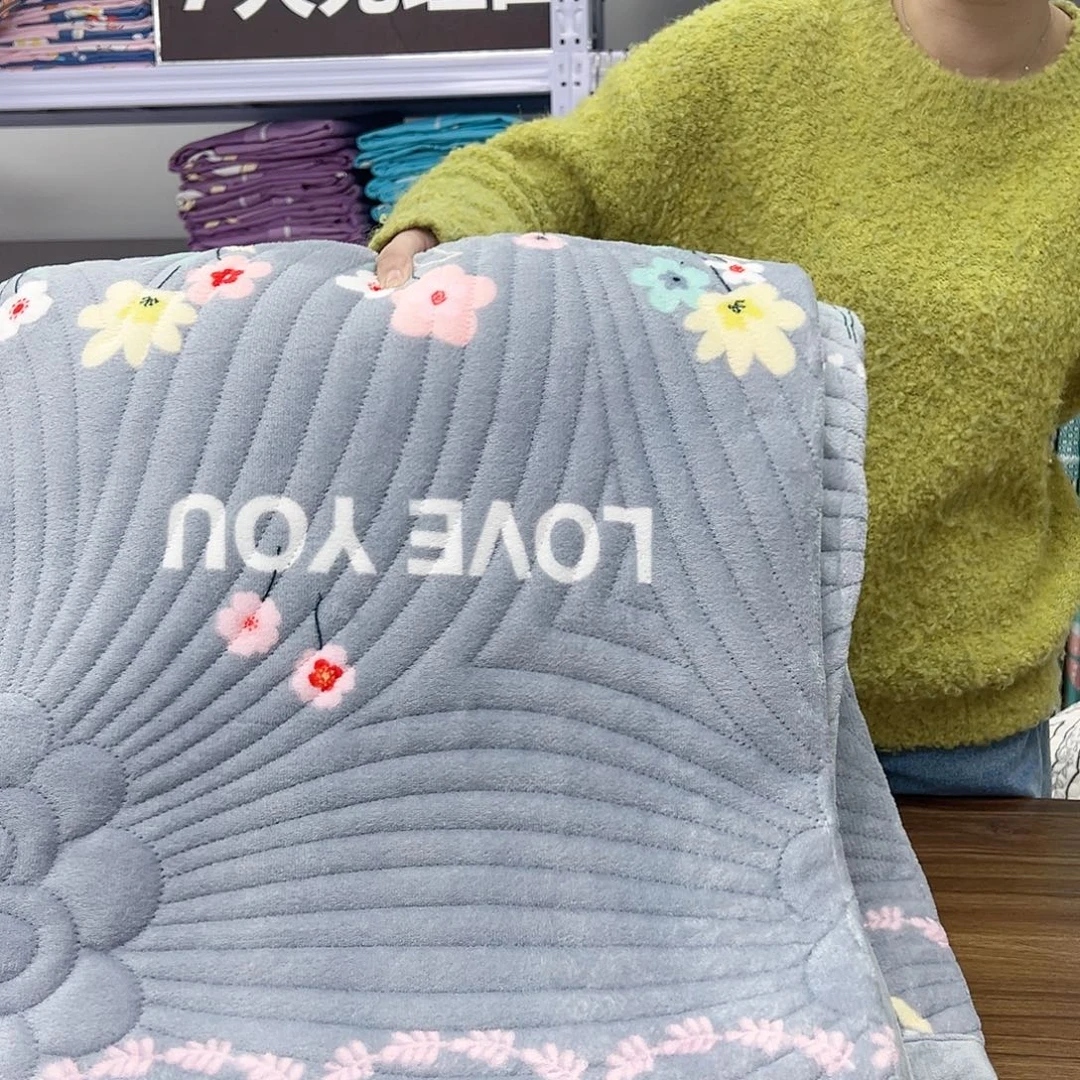 棉棉棉灰色小花床盖