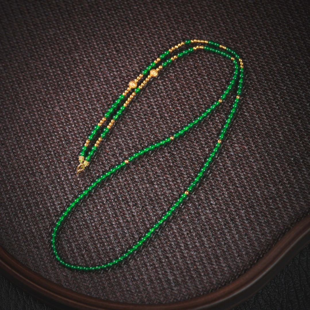 【诗蓉】翠桑·典藏翡翠18K金项链AD2786珠径约3m长度50cm