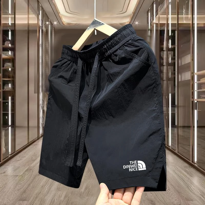 北家夏季新款刺绣男生短裤百搭五分裤美式速干中裤宽松情侣沙滩裤