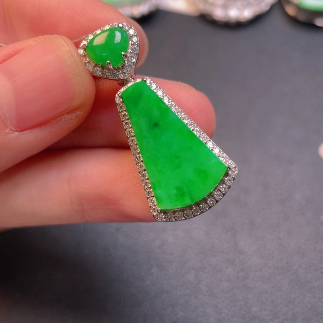 翡翠银S925镶嵌吊坠(不含链)