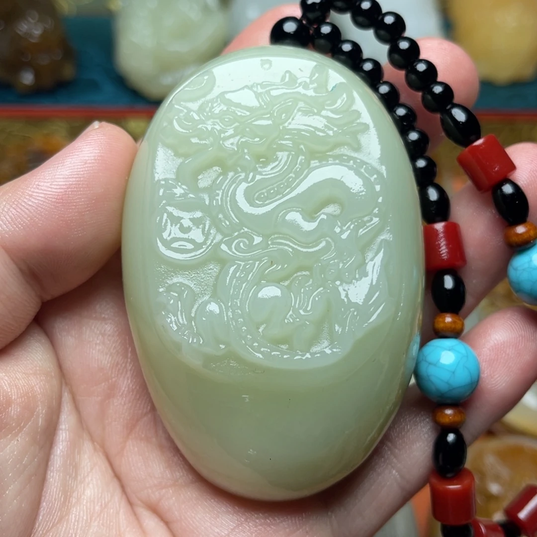 心***海石材天然方解石手把件不退换