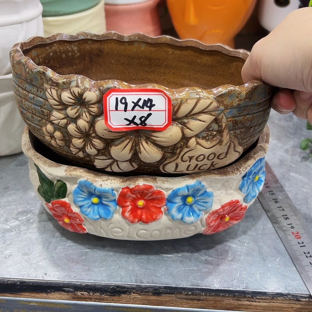 外贸尾单陶瓷花盆凑10米包邮