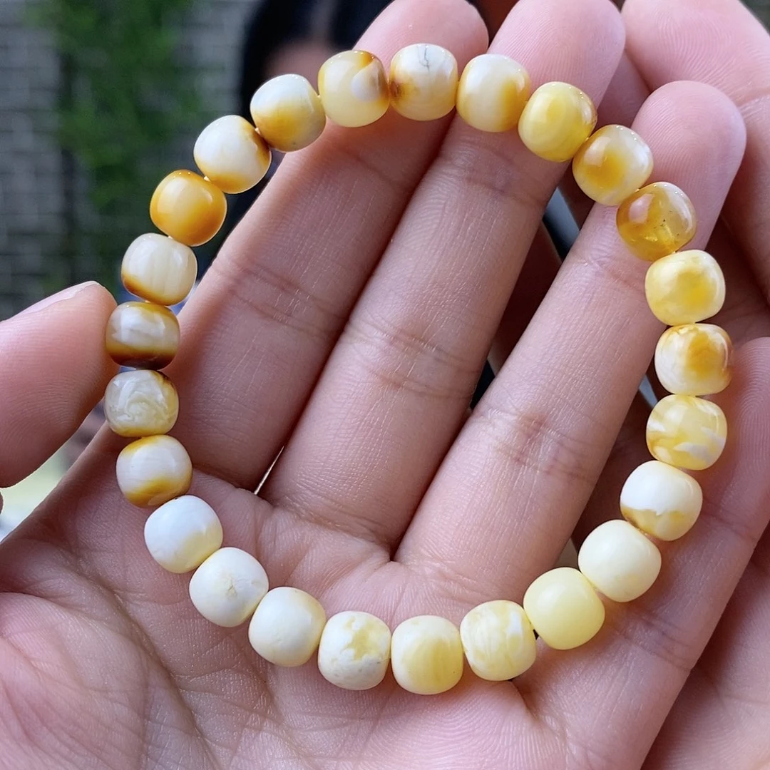 蜜蜡珠宝奇石未镶嵌蜜蜡手串8.0mm