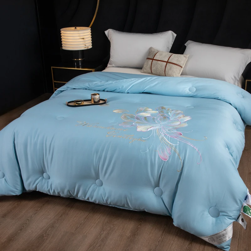 涵璐豪家纺新品上线8斤冬被绣花款被芯长绒棉加厚冬被轻奢双