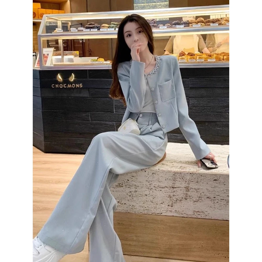 套装小香风气质时尚休闲阔腿炸街网红洋气职业轻熟春秋秋季早秋女