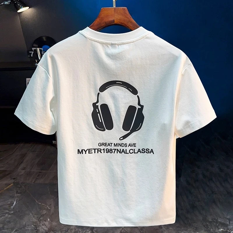 Salodac新款男士短袖T恤夏季美式潮牌复古t恤衫潮流透气休闲上衣