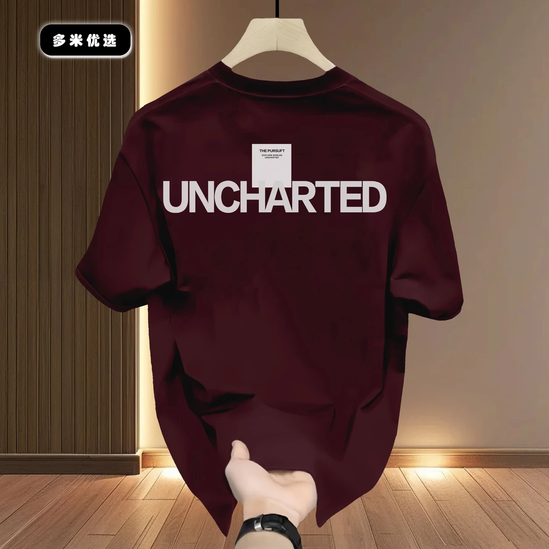 2025夏季新款纯棉短袖男士国潮设计图圆领宽松百搭半袖体恤上衣