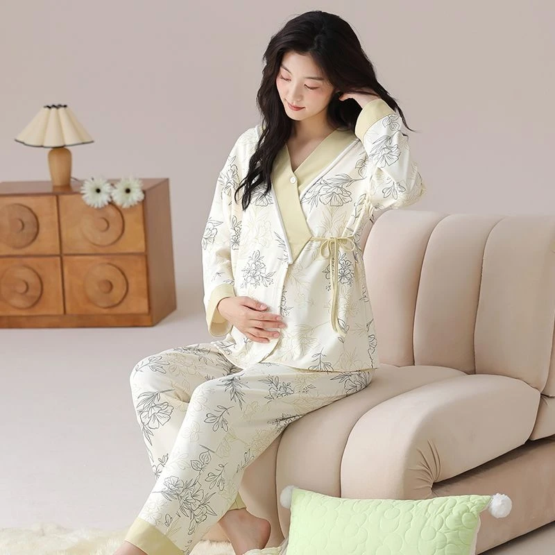 【夏季棉+带胸垫】月子服春秋薄款5-9月孕妇产后哺乳月子服夏季薄款