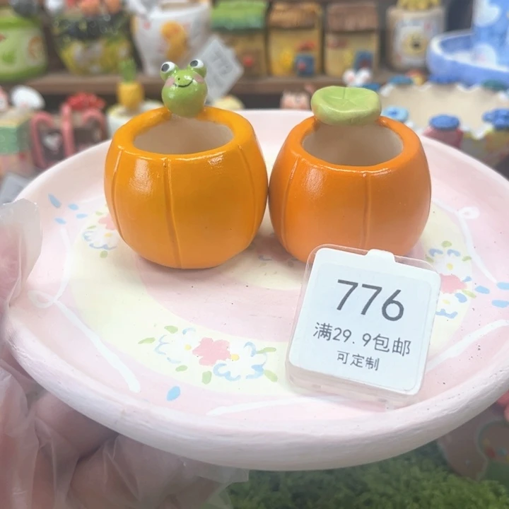 776青蛙套装花盆手绘