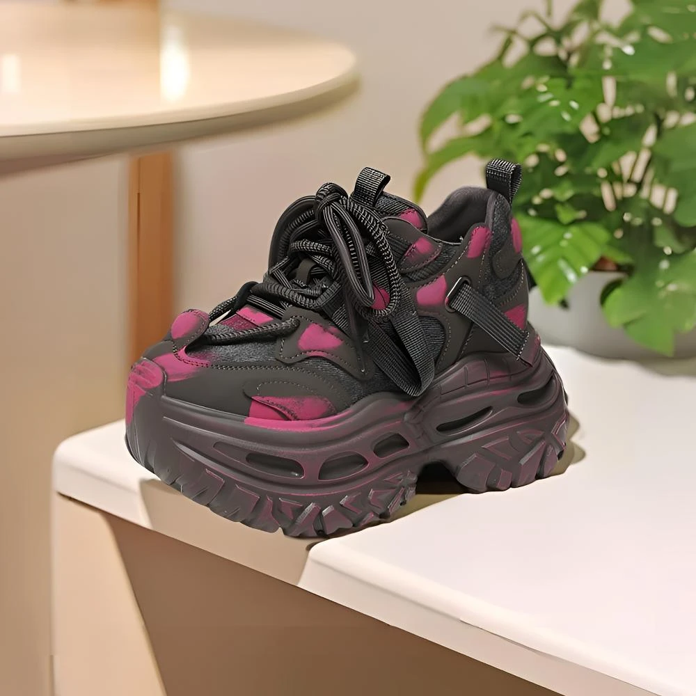 爆款厚底老爹鞋网面休闲鞋女2025新款网红透气百搭运动韩版时尚