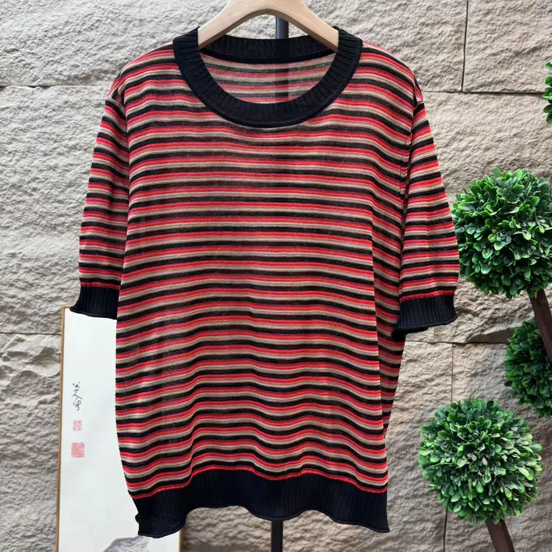 13545新款夏季休闲减龄宽松时尚显瘦针织衫