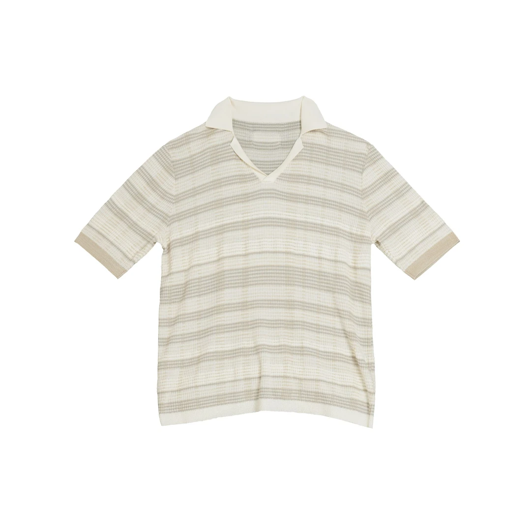 【SUNTEEZA】24春夏老钱风休闲百搭天丝海鸥领吴磊金刚狼同款T恤